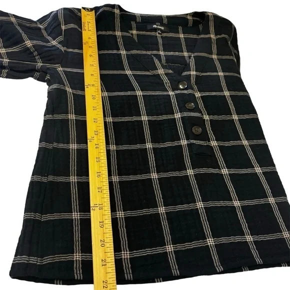 Madewell Windowpane Lightspun Evert Top Women’s Size Small - Picture 12 of 12